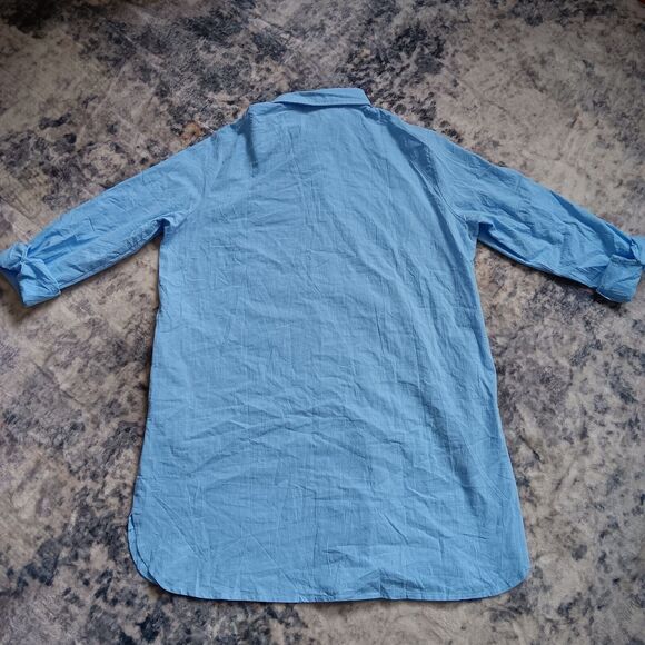 HOTOUCH Oversized Button Down Shirt Dress With Pockets Long Sleeve Tunic Size L - Picture 6 of 11